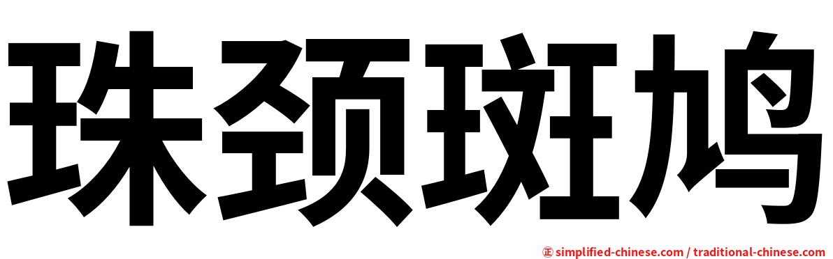 珠颈斑鸠