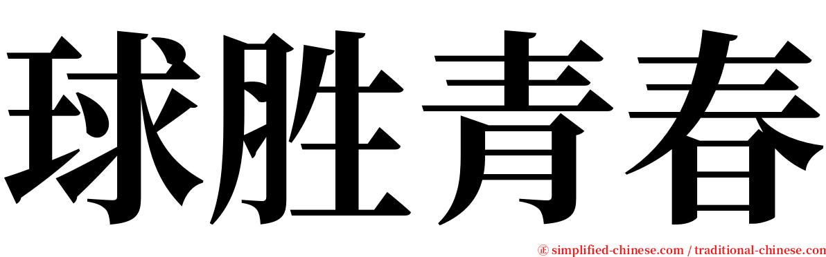 球胜青春 serif font