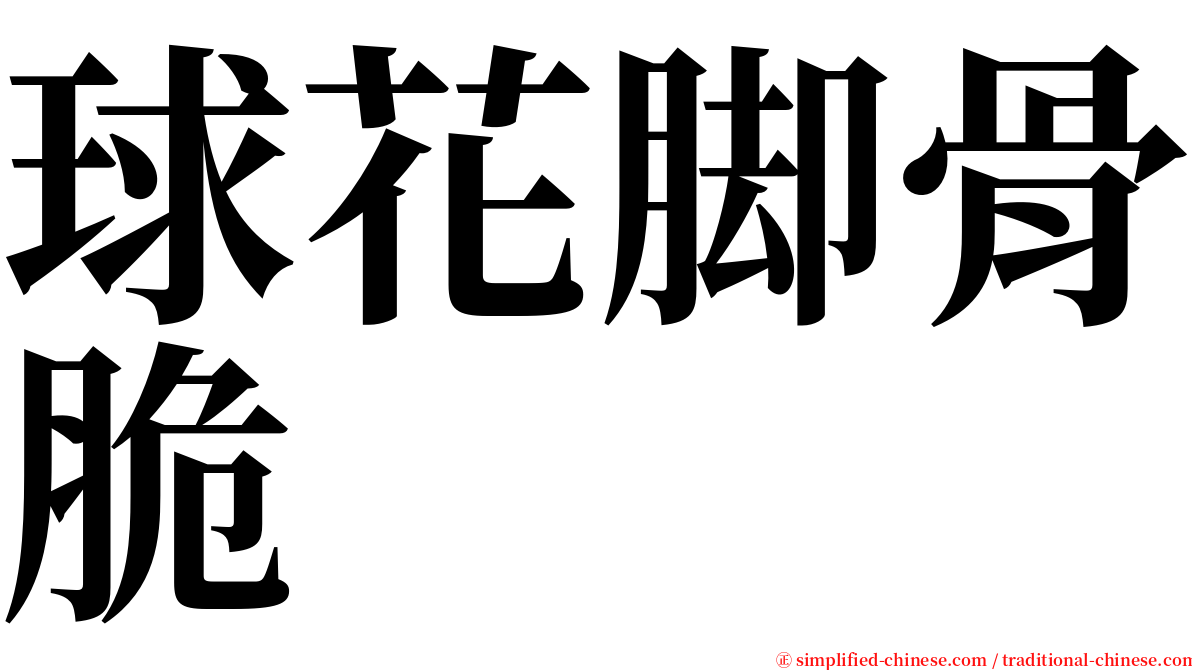 球花脚骨脆 serif font
