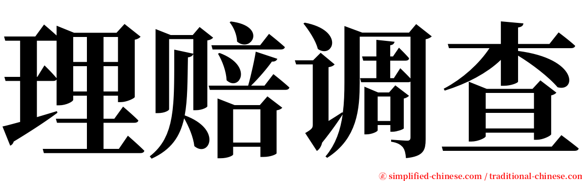 理赔调查 serif font