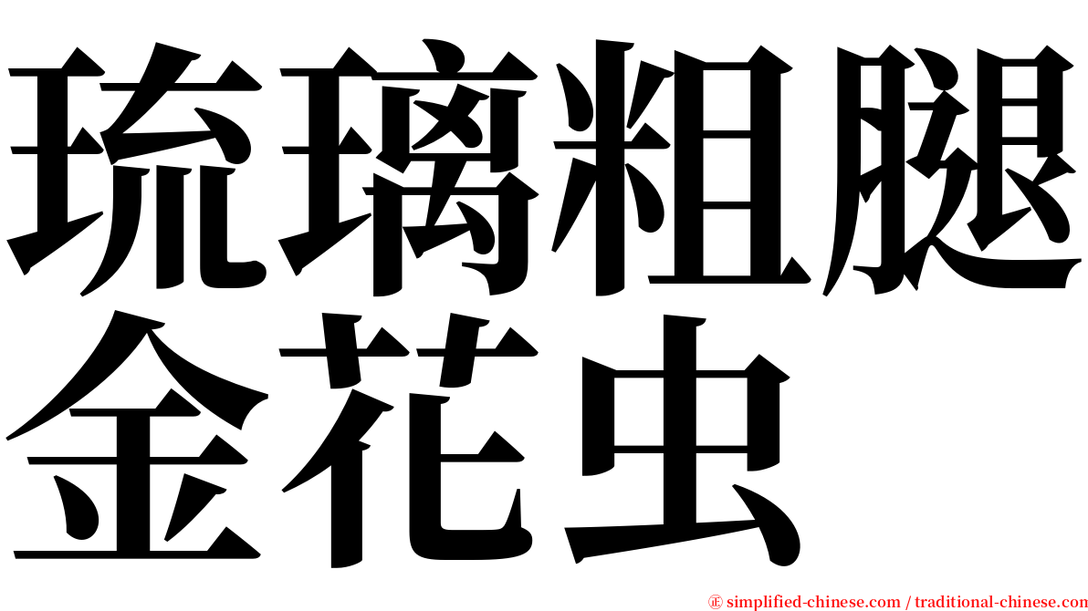 琉璃粗腿金花虫 serif font