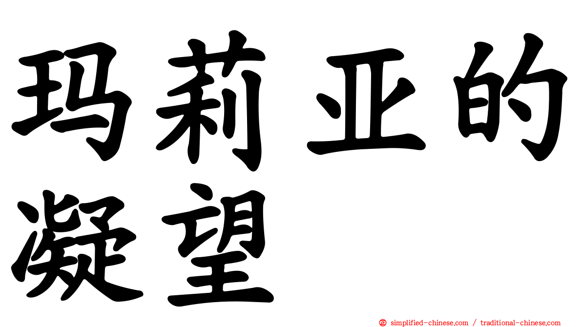 玛莉亚的凝望