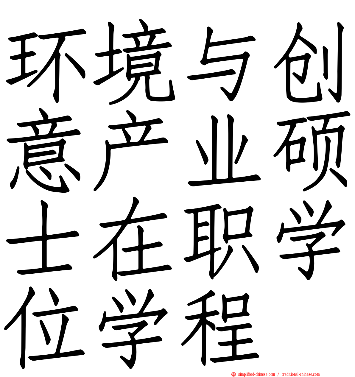 环境与创意产业硕士在职学位学程