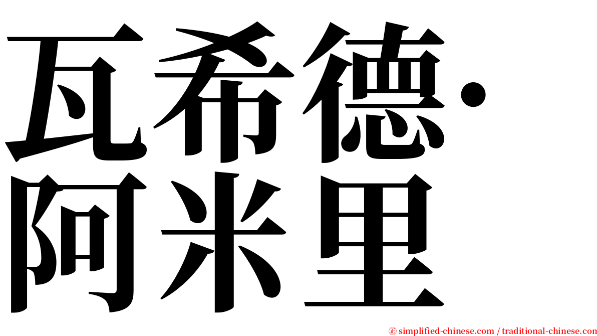 瓦希德·阿米里 serif font