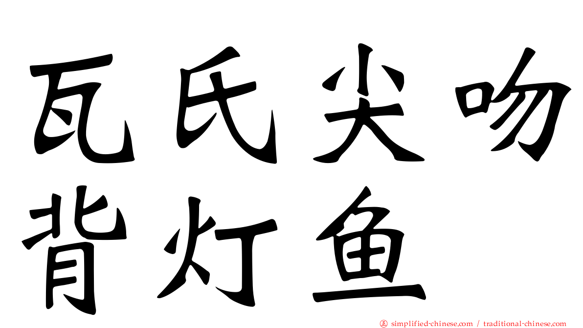 瓦氏尖吻背灯鱼