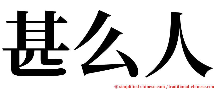 甚么人 serif font