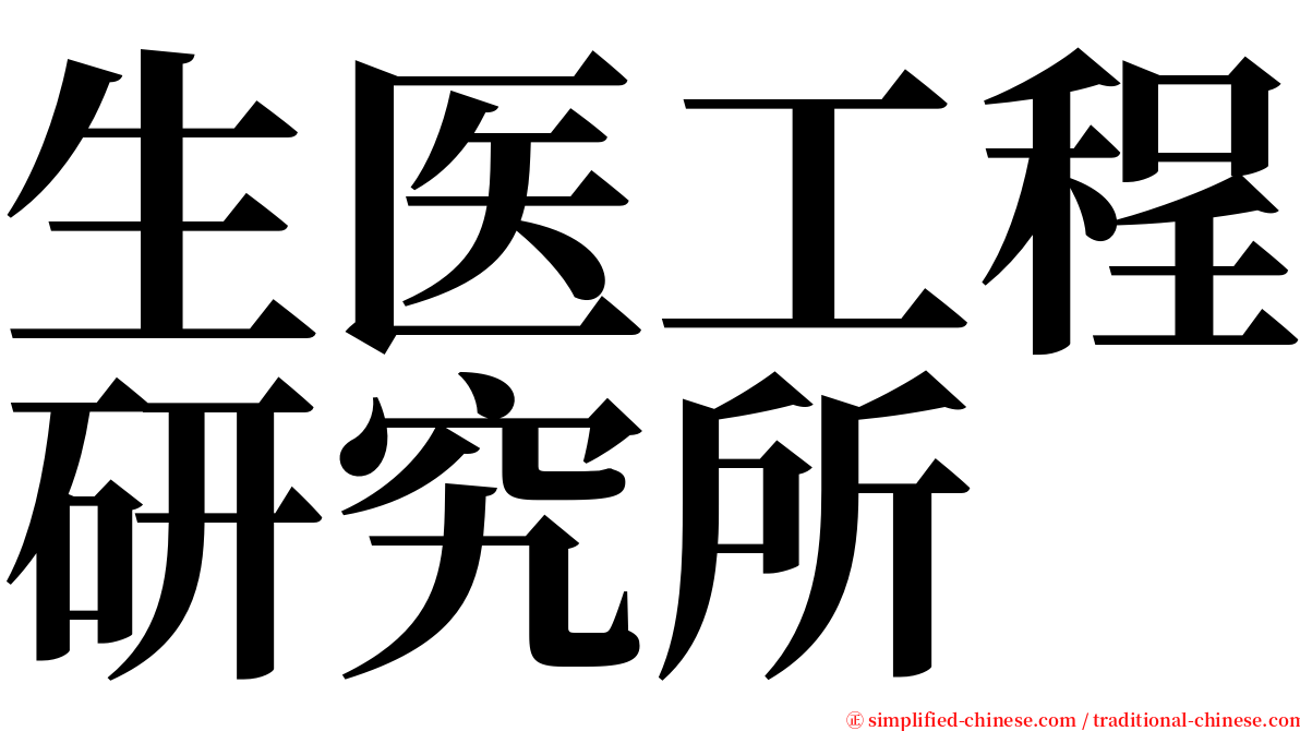 生医工程研究所 serif font