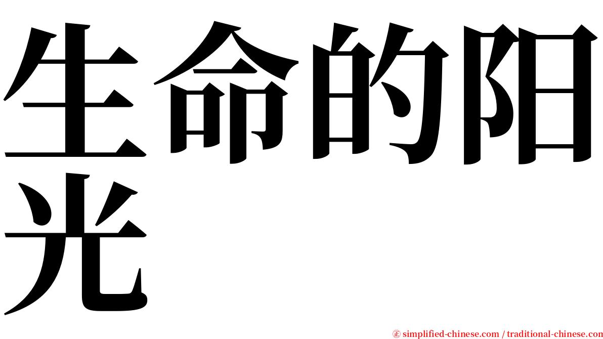 生命的阳光 serif font