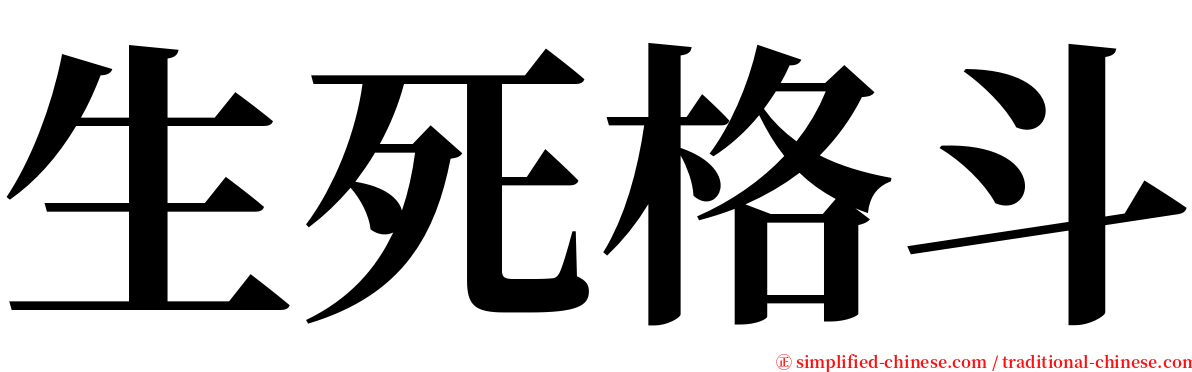 生死格斗 serif font