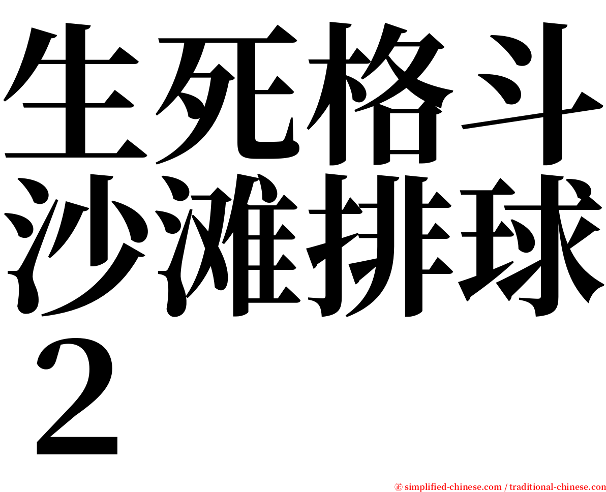 生死格斗沙滩排球２ serif font