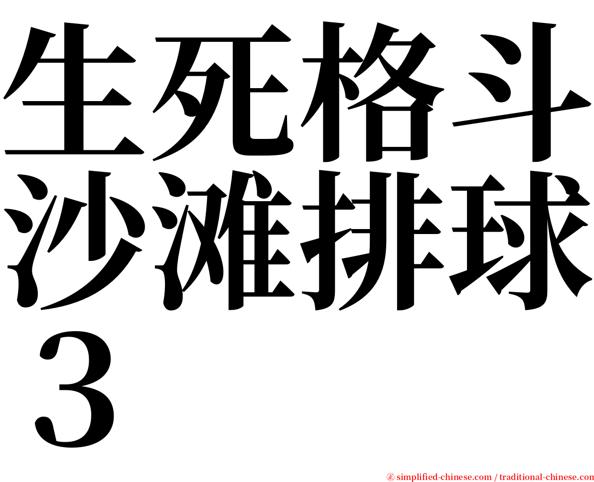 生死格斗沙滩排球３ serif font