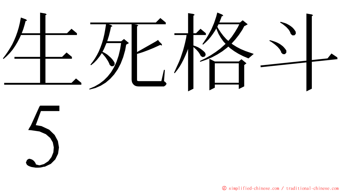 生死格斗５ ming font