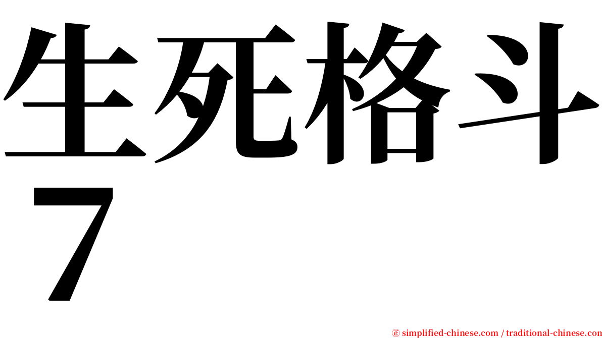 生死格斗７ serif font