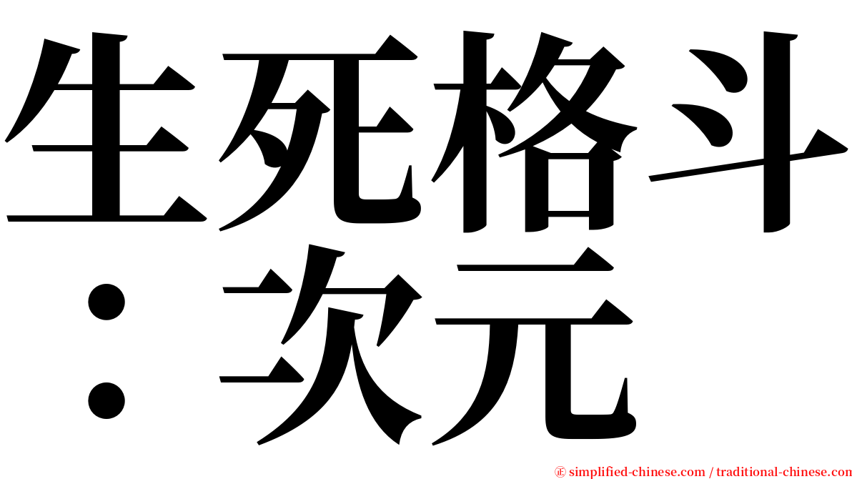 生死格斗：次元 serif font