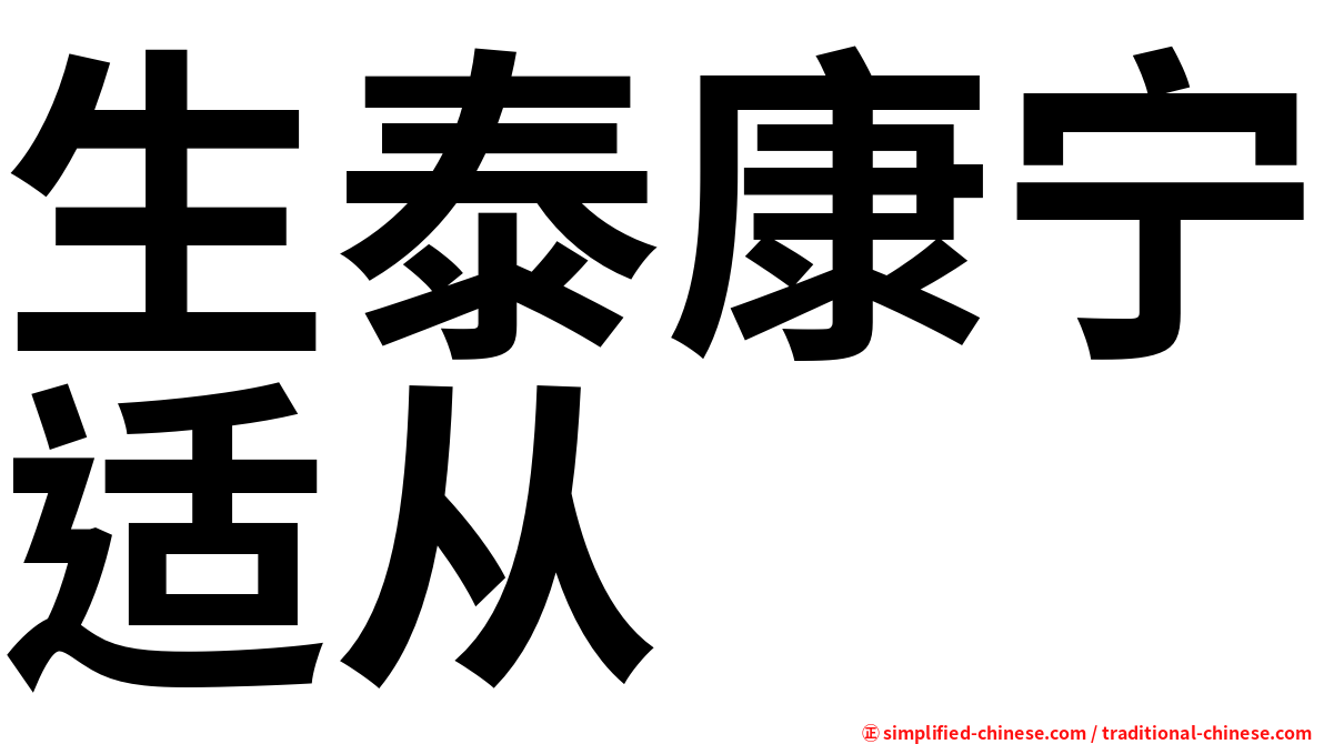 生泰康宁适从