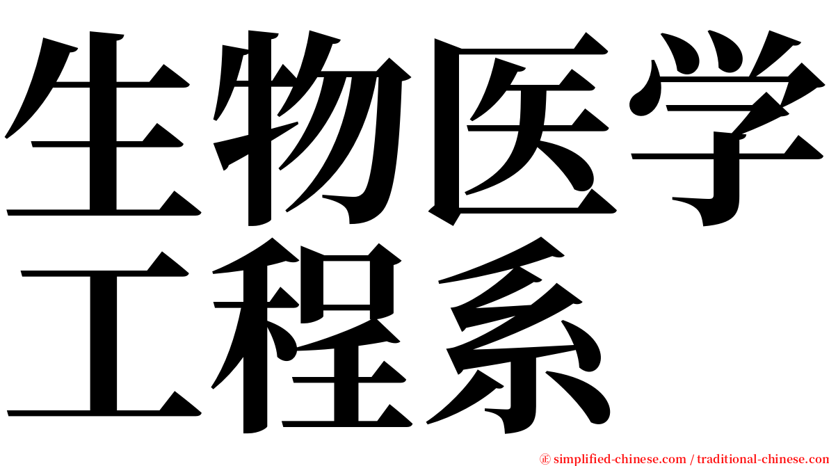 生物医学工程系 serif font