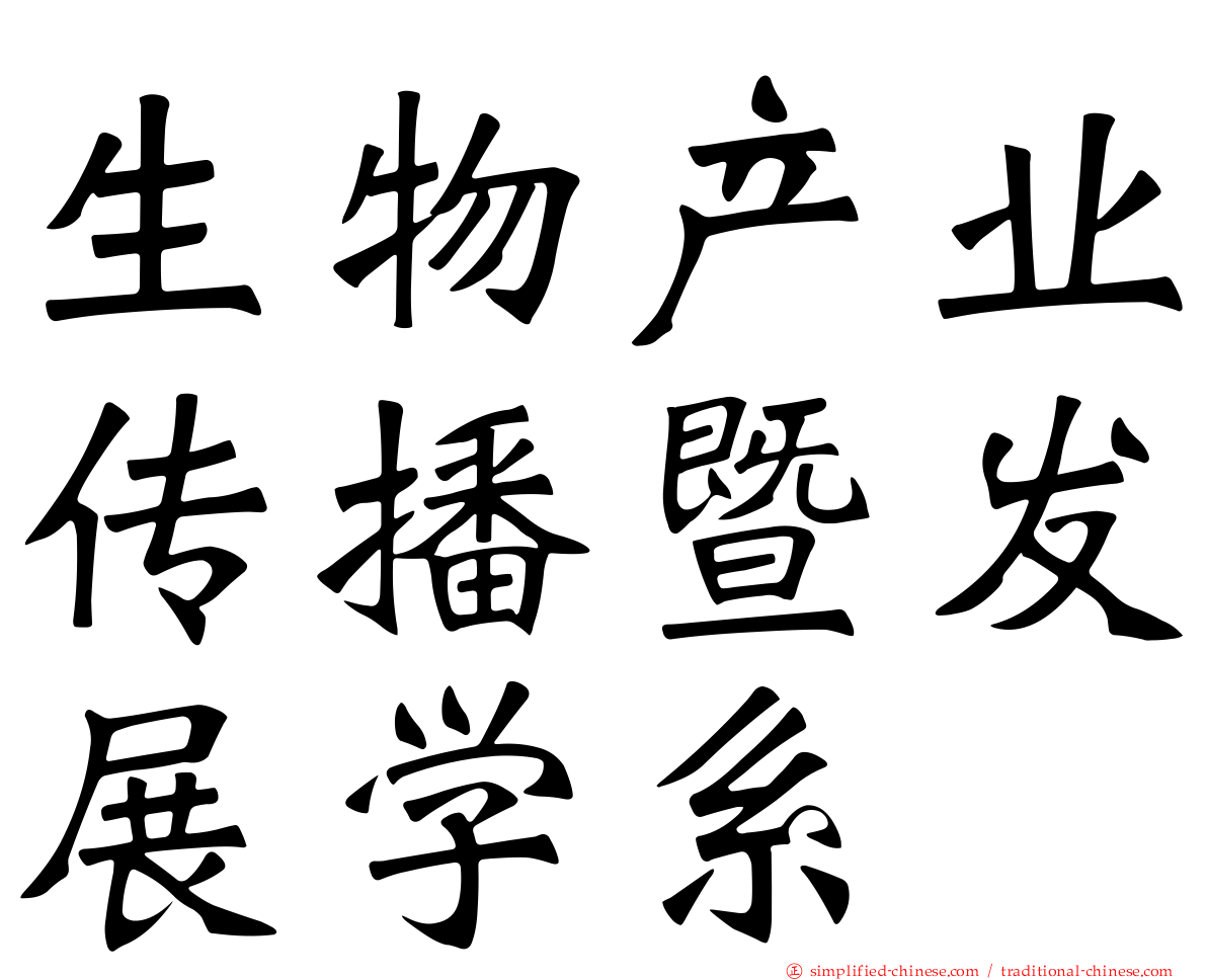 生物产业传播暨发展学系