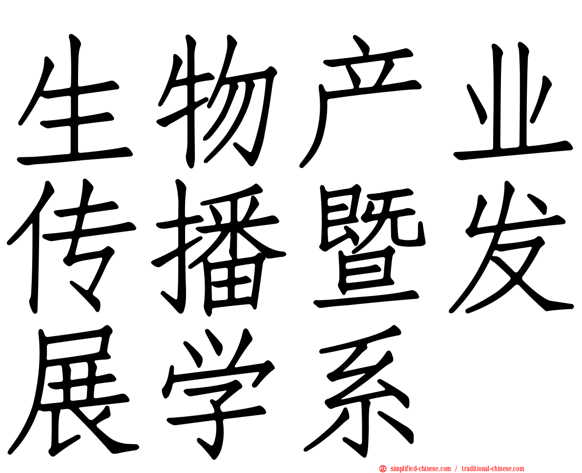 生物产业传播暨发展学系