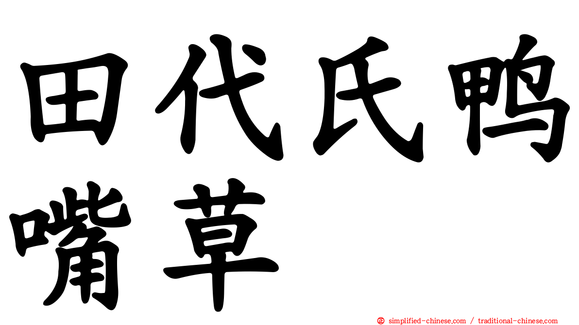 田代氏鸭嘴草