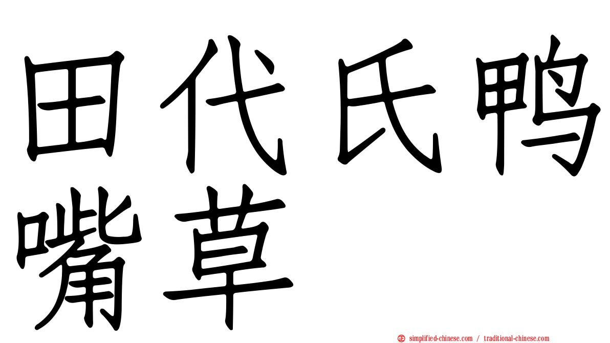 田代氏鸭嘴草