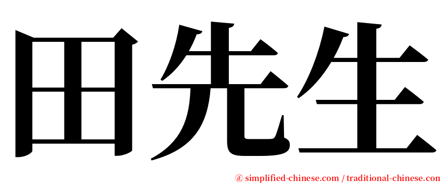 田先生 serif font