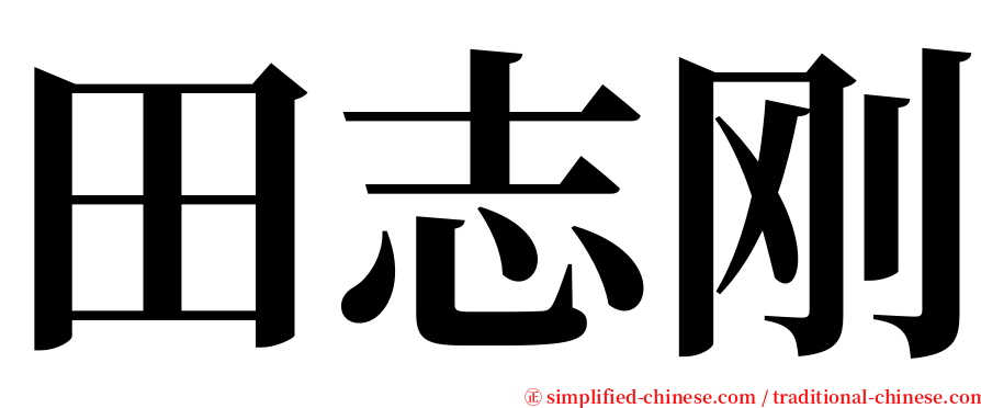 田志刚 serif font