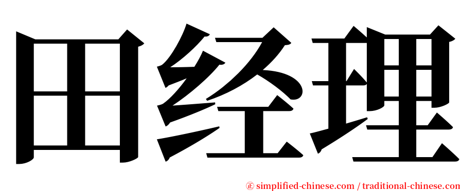田经理 serif font