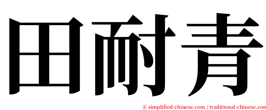 田耐青 serif font