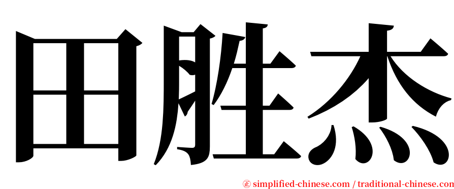 田胜杰 serif font