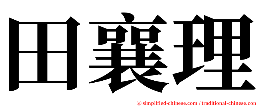 田襄理 serif font