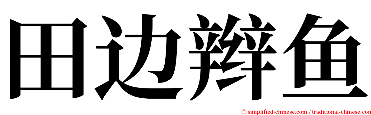田边辫鱼 serif font