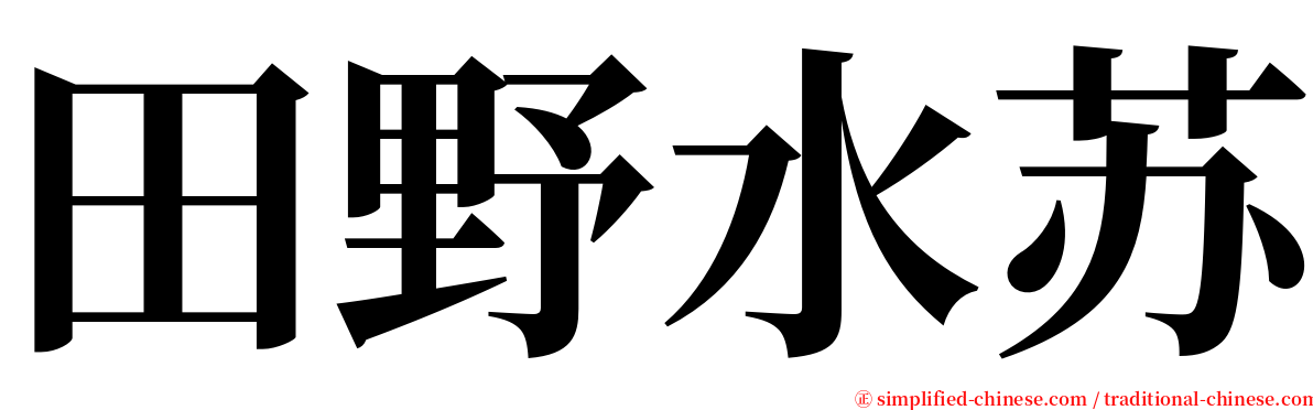 田野水苏 serif font