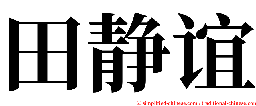 田静谊 serif font