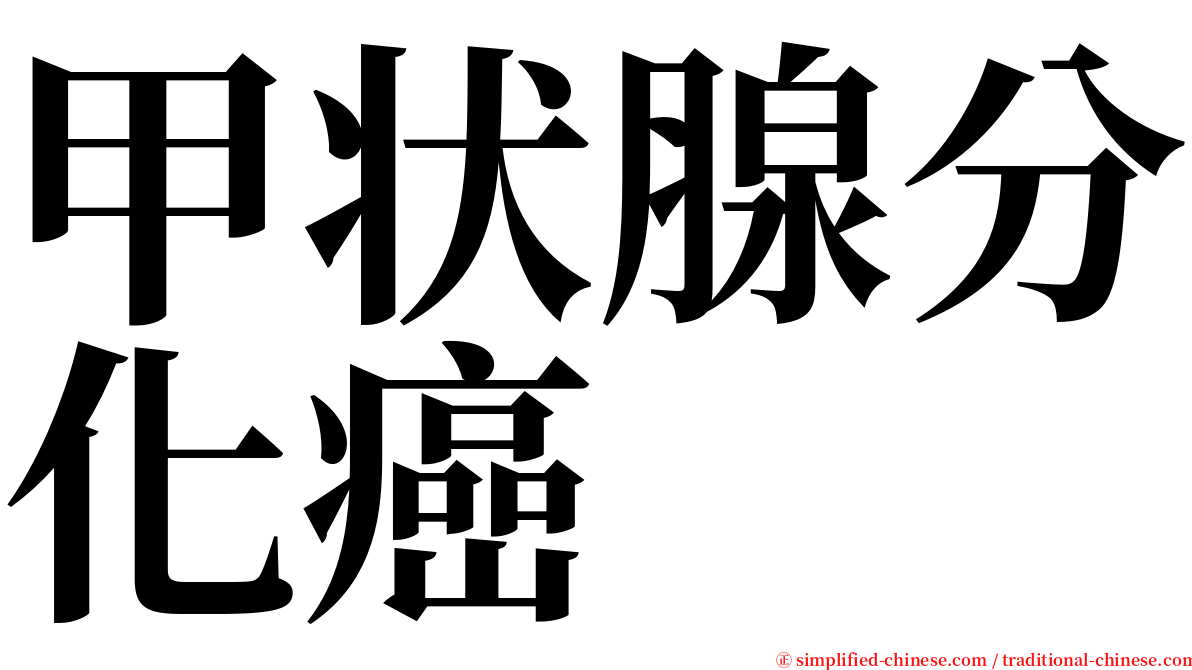 甲状腺分化癌 serif font