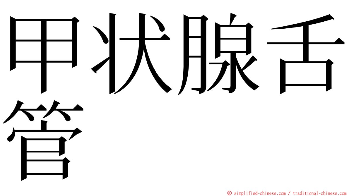 甲状腺舌管 ming font
