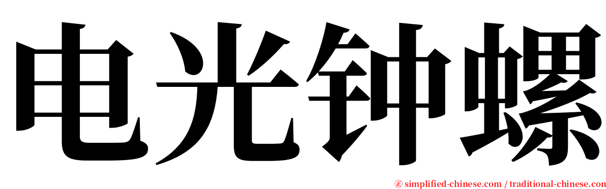 电光钟螺 serif font
