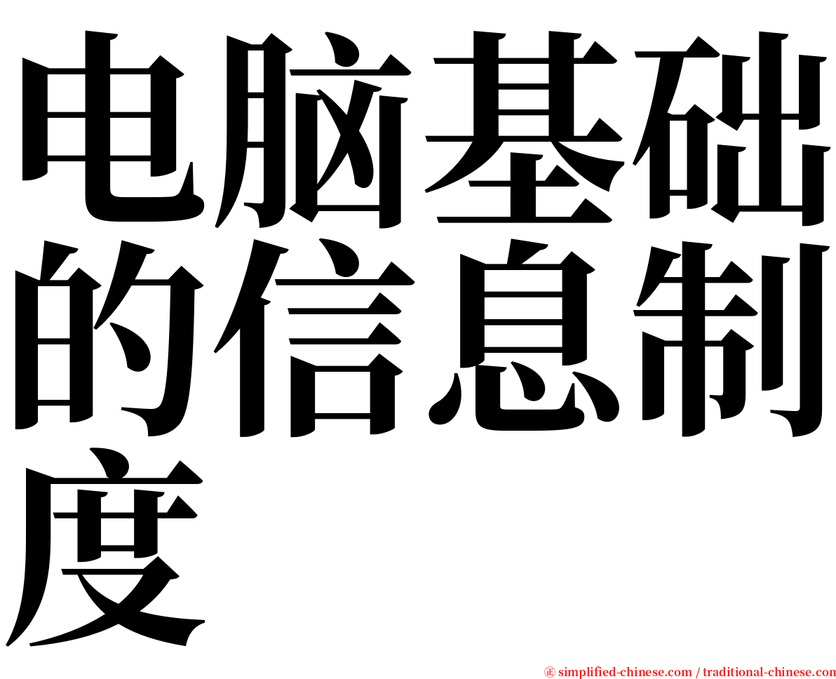 电脑基础的信息制度 serif font