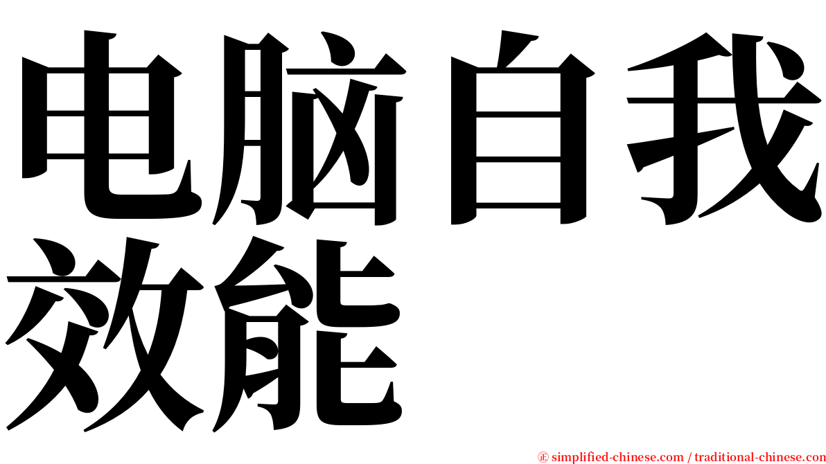 电脑自我效能 serif font
