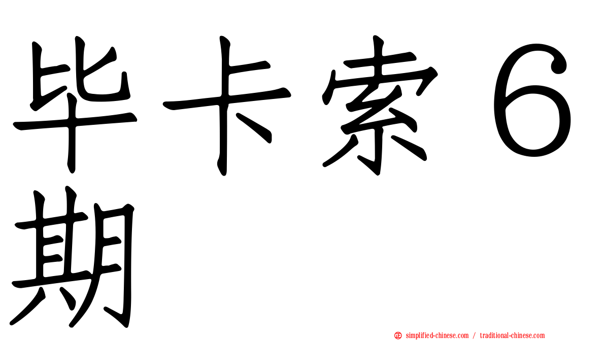 毕卡索６期