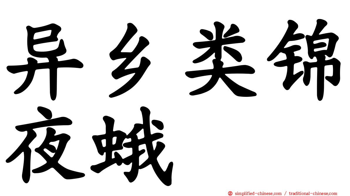 异乡类锦夜蛾