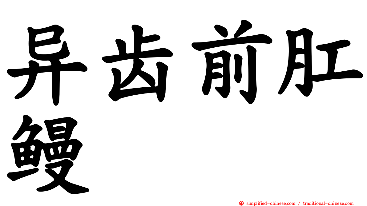 异齿前肛鳗