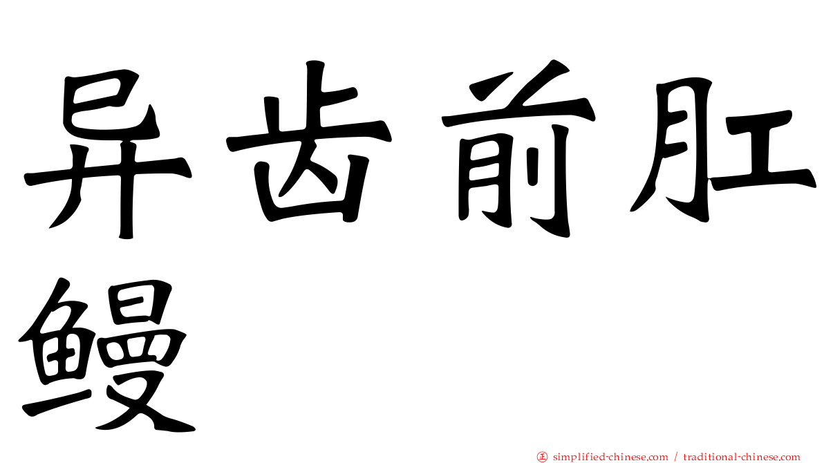 异齿前肛鳗