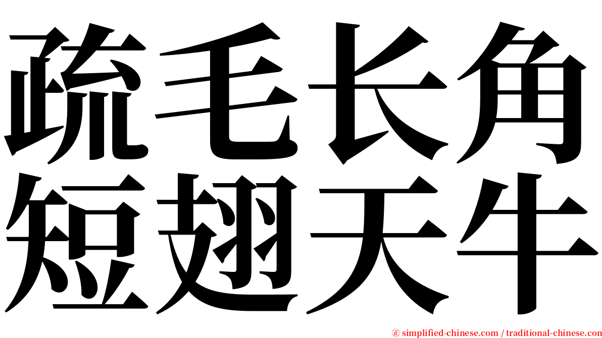 疏毛长角短翅天牛 serif font