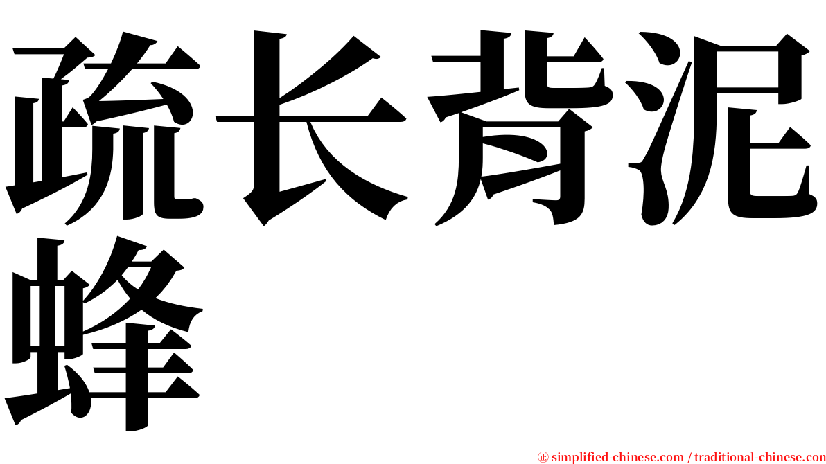 疏长背泥蜂 serif font