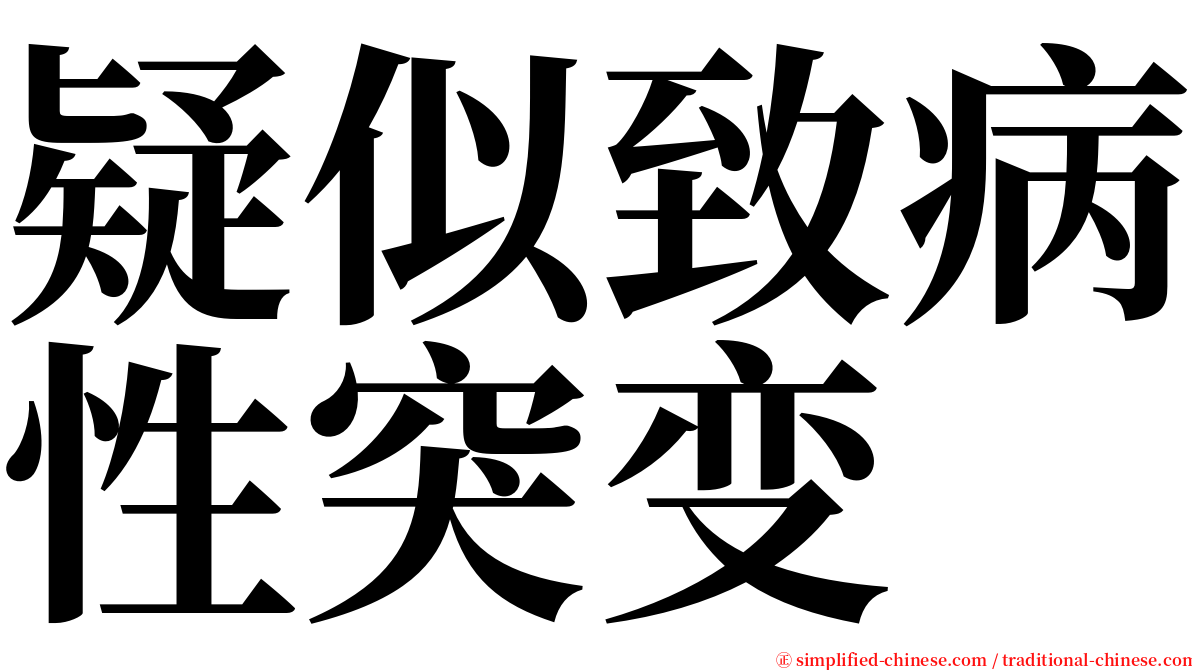 疑似致病性突变 serif font
