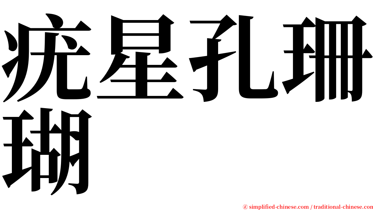 疣星孔珊瑚 serif font