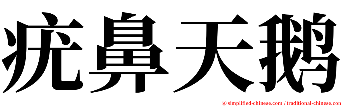 疣鼻天鹅 serif font