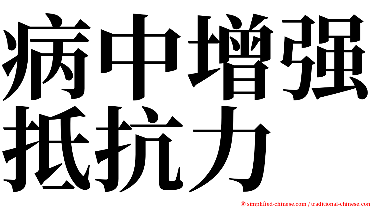 病中增强抵抗力 serif font