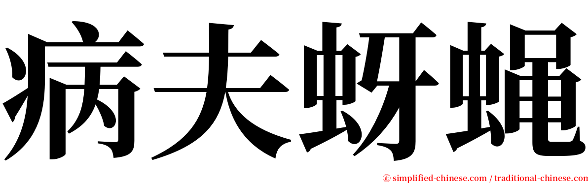 病夫蚜蝇 serif font