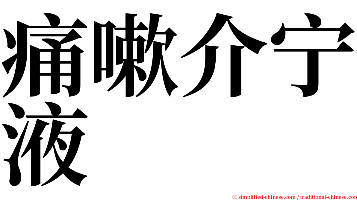 痛嗽介宁液 serif font